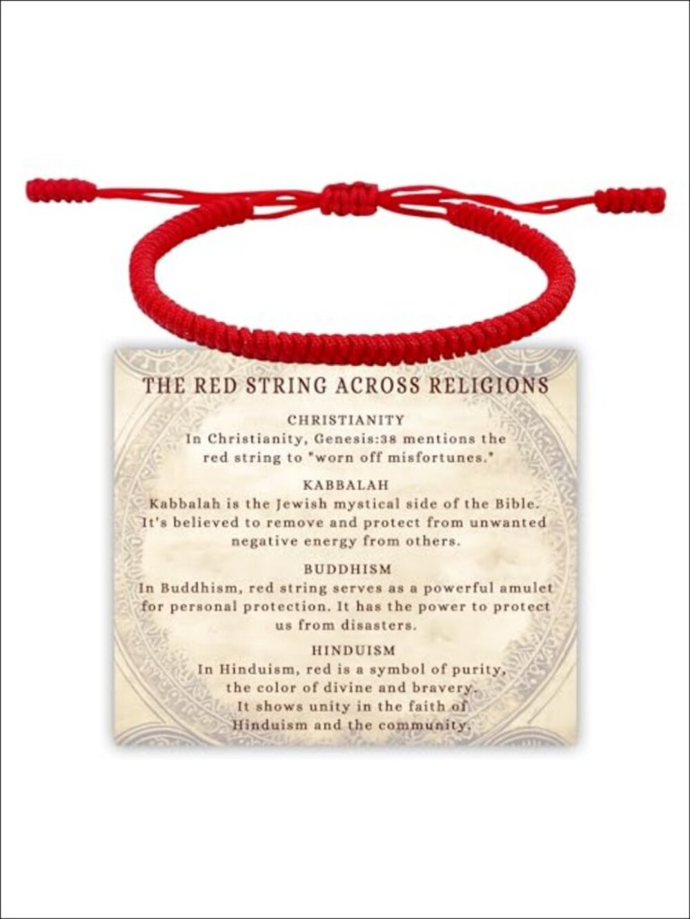 Adjustable Red String Kabbalah Bracelet Handcrafted Rope Stackable